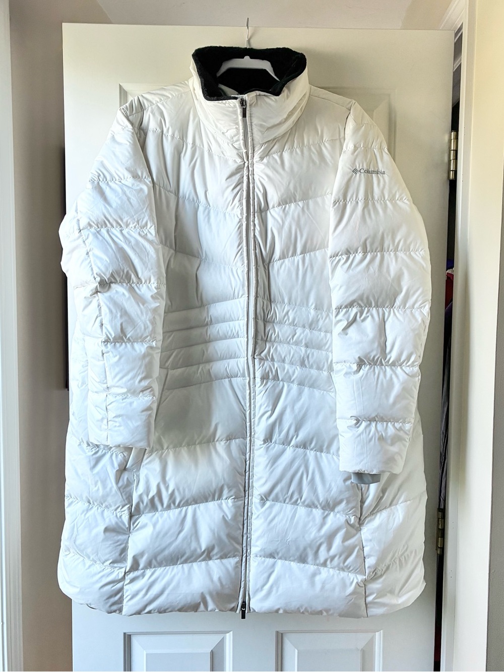 Columbia Women's Puffy Long Jacket Duck Down Feather Insulation White Plus 3X